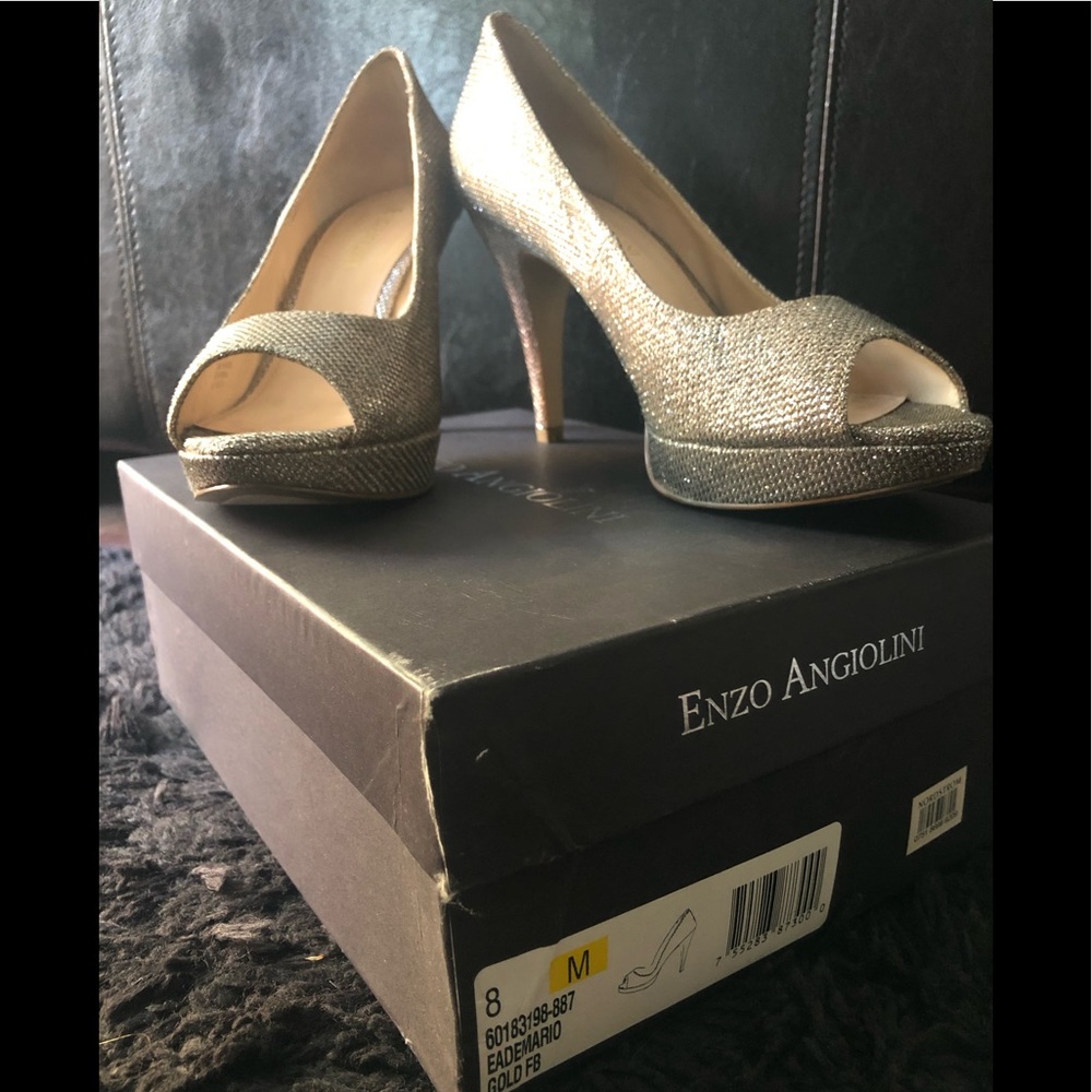 Enzo Angiolini | Gold Sparkle Heels